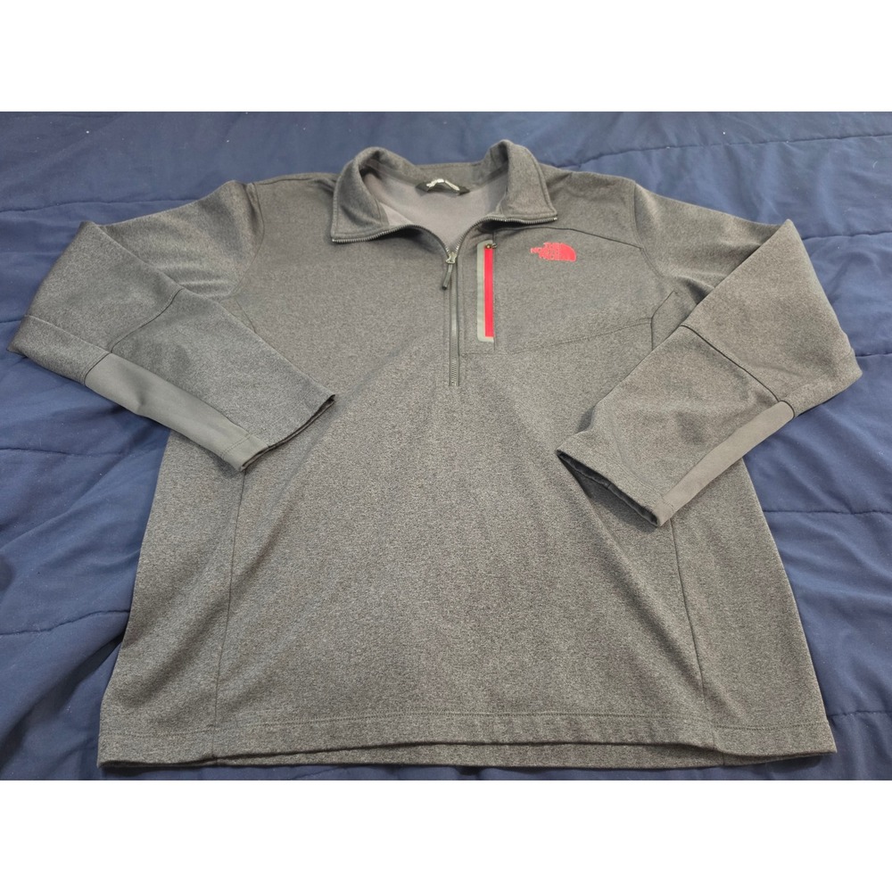 The North Face Mens XL Gray Heather Quarter Zip Fleece Pullover CUG0 SP16